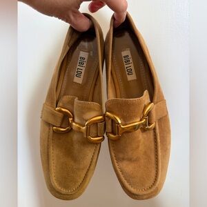 Bibi Lou light brown taupe suede loafers size 36